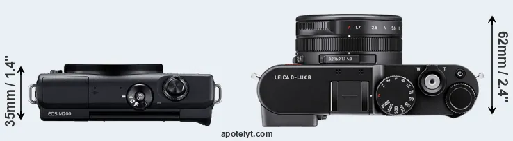 Compare M200 versus D-LUX 8 top