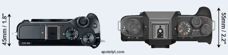 Compare M6 versus X-T200 top
