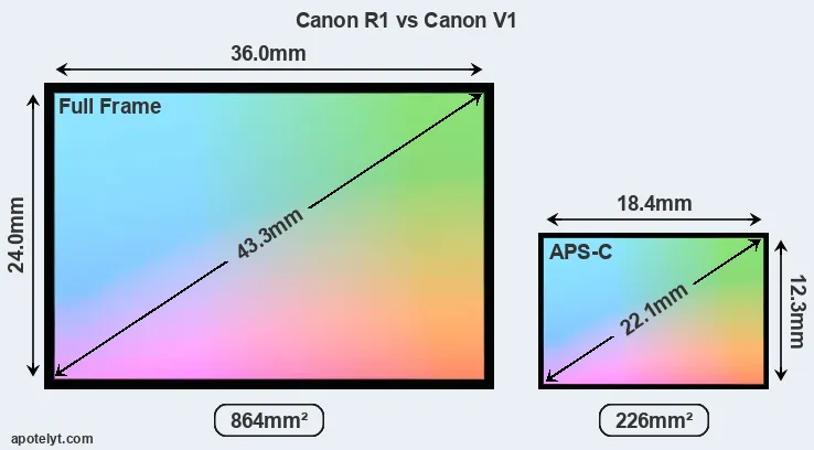 Canon R1 and Canon V1 sensor measures