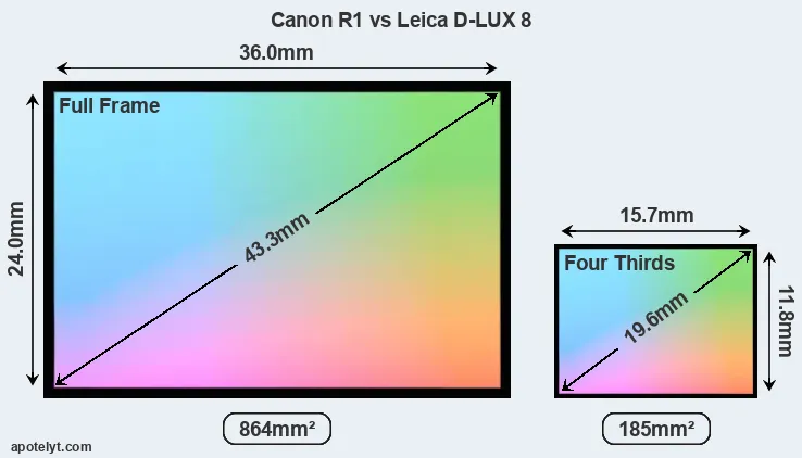 Canon R1 and Leica D-LUX 8 sensor measures