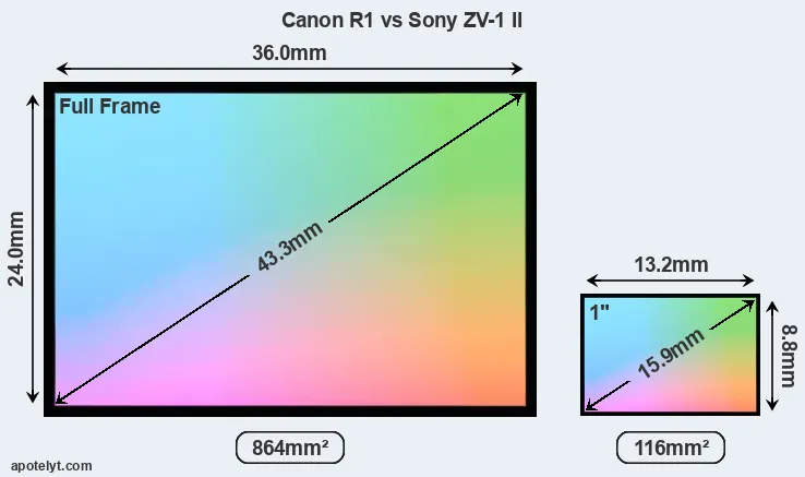 Canon R1 and Sony ZV-1 II sensor measures