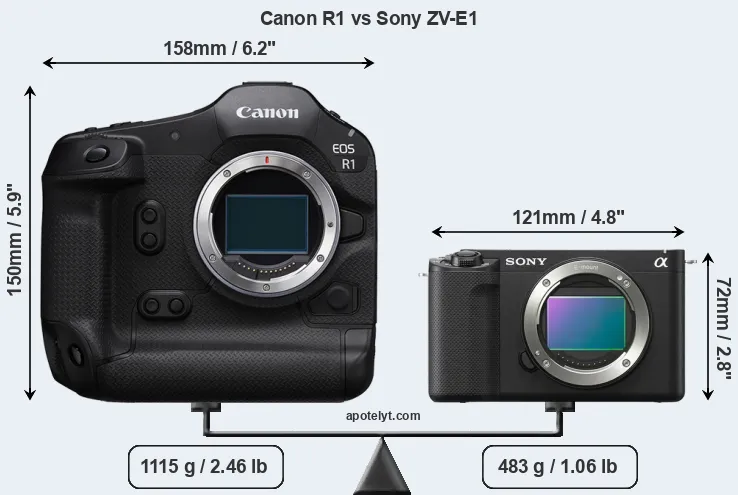Size Canon R1 vs Sony ZV-E1