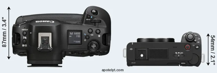 Compare R1 versus ZV-E1 top