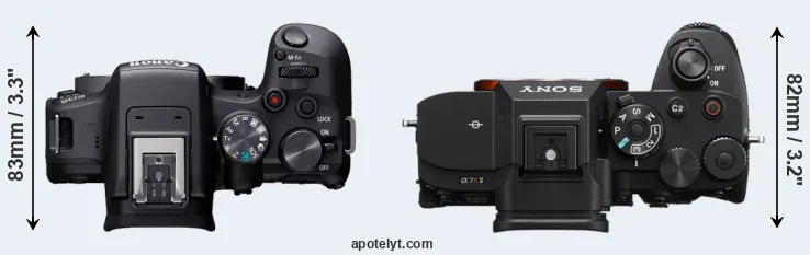 Compare R10 versus A7R V top