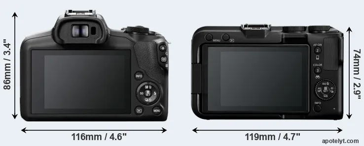 Comparison R100 or R50 V rear