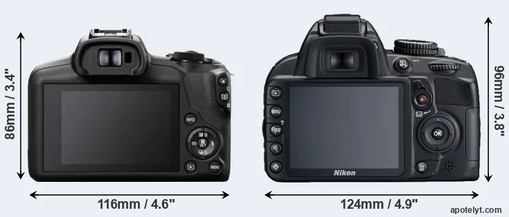 Comparison R100 or D3100 rear