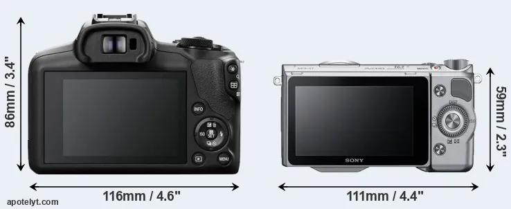 Comparison R100 or NEX-5T rear
