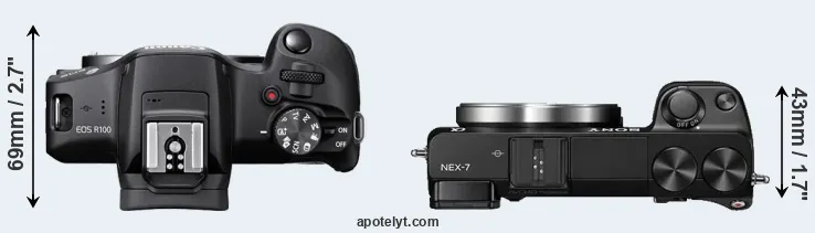 Compare R100 versus NEX-7 top