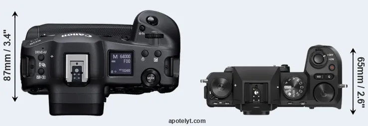 Compare R3 versus X-S20 top