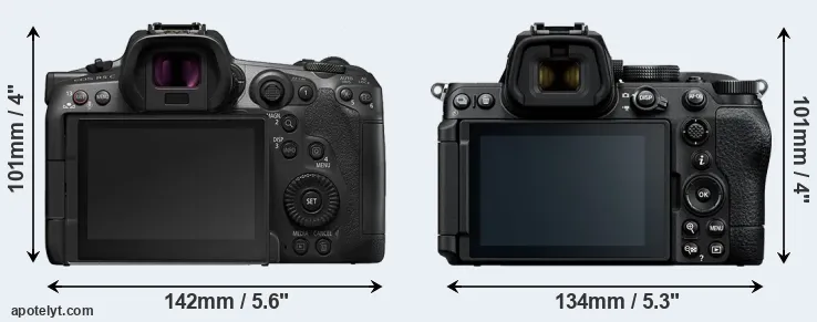 Comparison R5 C or Z5 II rear