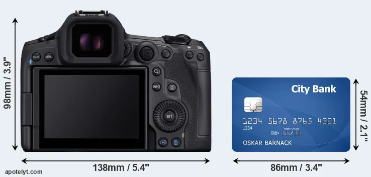 R5 Mark II and credit card rear side