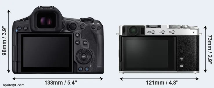 Comparison R5 Mark II or X-E4 rear