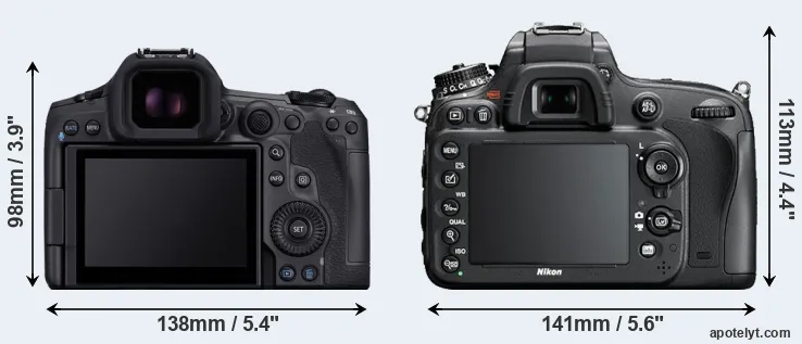 Comparison R5 Mark II or D610 rear