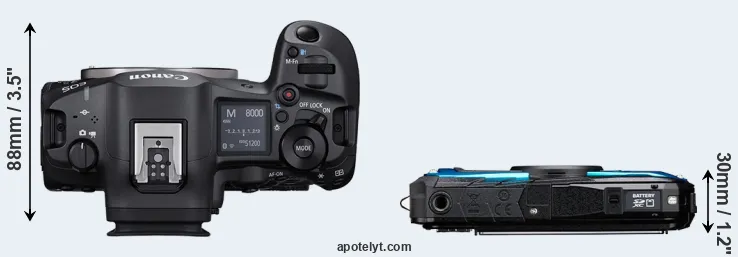 Compare R5 Mark II versus WG-90 top