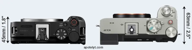 Compare R50 V versus A7C R top