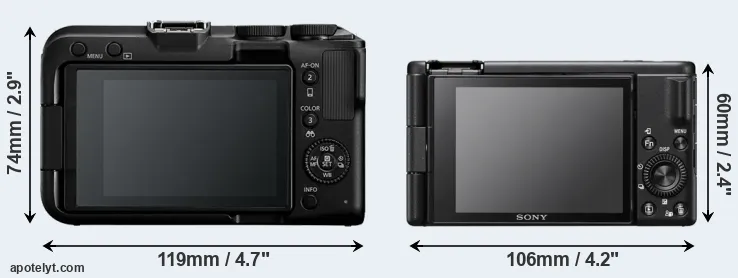 Comparison R50 V or ZV-1F rear