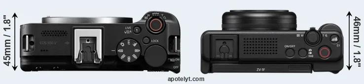 Compare R50 V versus ZV-1F top
