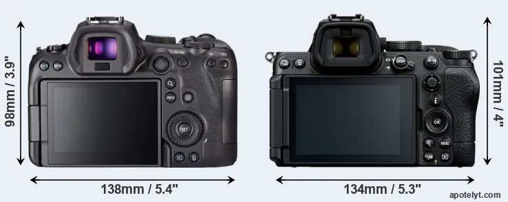 Comparison R6 or Z5 II rear