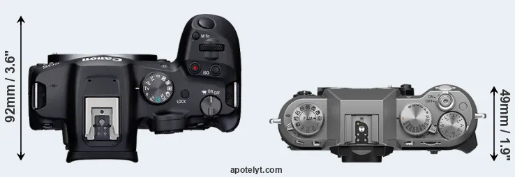 Compare R7 versus X-T50 top