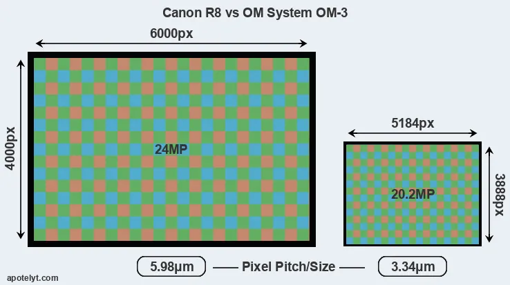 R8 versus OM-3 MP