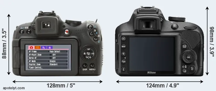 Comparison SX1 or D3400 rear