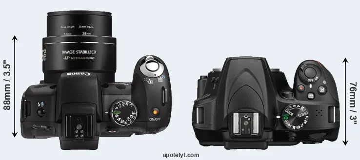 Compare SX1 versus D3400 top