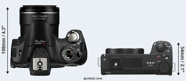 Compare SX40 versus ZV-E10 II top