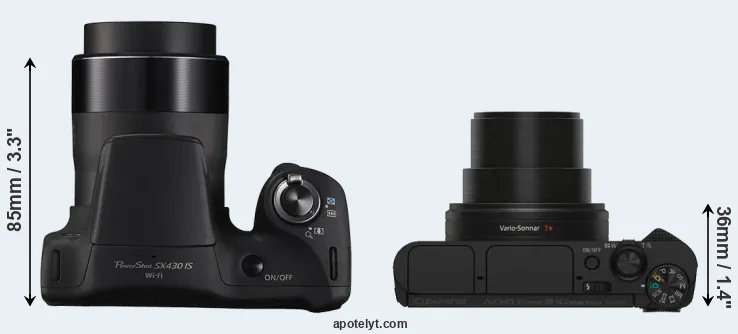 Compare SX430 versus HX80 top