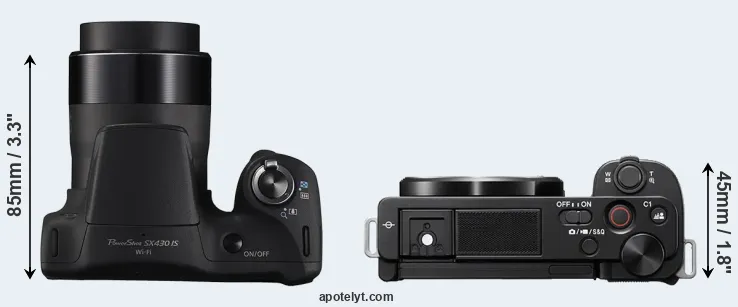 Compare SX430 versus ZV-E10 top
