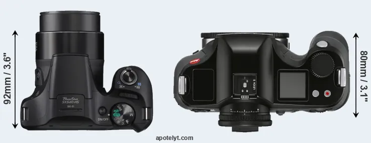 Compare SX540 versus S3 top