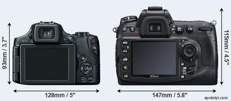 Comparison SX60 or D300S rear