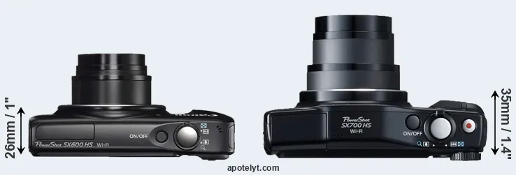 Compare SX600 versus SX700 top