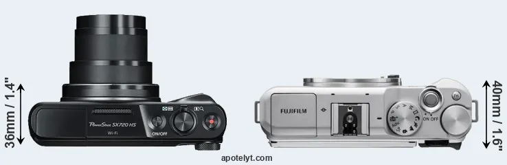Compare SX720 versus X-A5 top