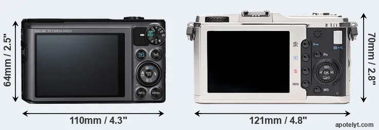 Comparison SX720 or E-P1 rear