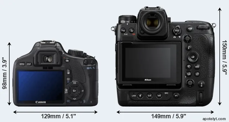 Comparison T2i or Z9 rear