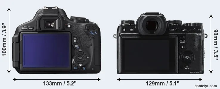 Comparison T3i or X-T1 rear