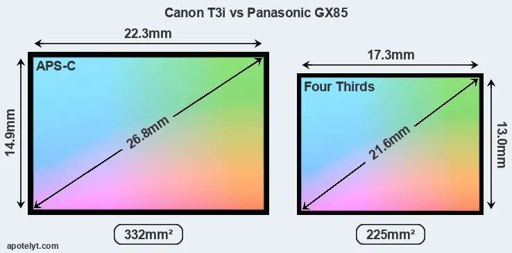 Canon T3i and Panasonic GX85 sensor measures