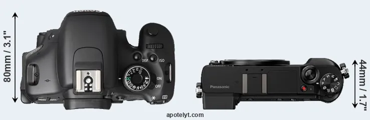 Compare T3i versus GX85 top