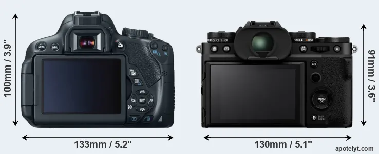 Comparison T4i or X-T5 rear