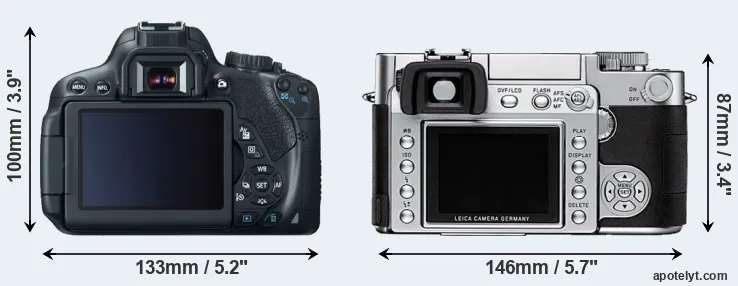 Comparison T4i or Digilux 3 rear