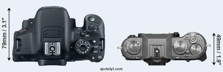 Compare T5i versus X-T50 top
