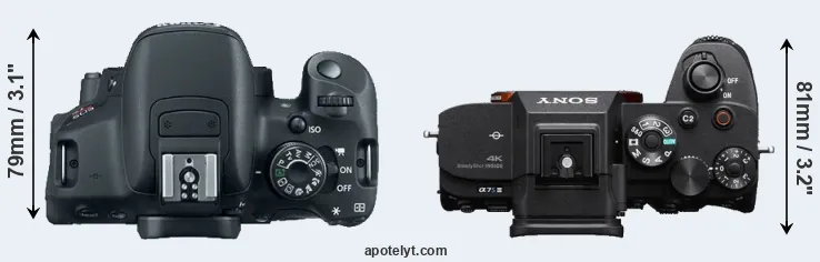 Compare T5i versus A7S III top