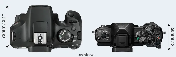 Compare T6 versus E-M10 III top