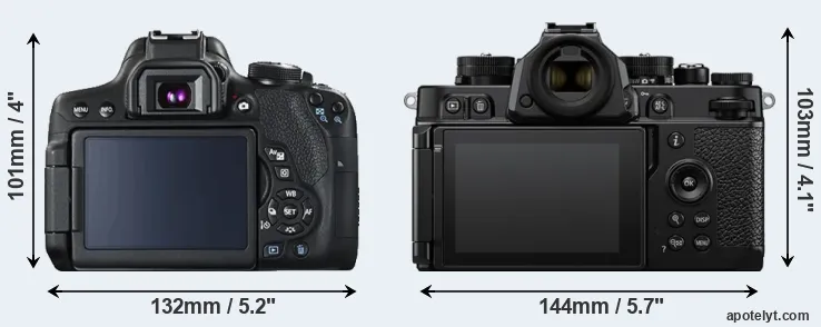 Comparison T6i or Zf rear