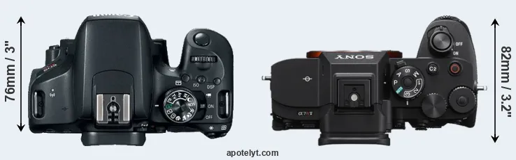 Compare T7i versus A7R V top