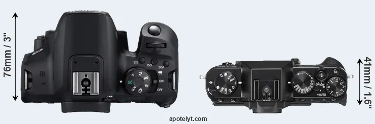 Compare T8i versus X-T20 top