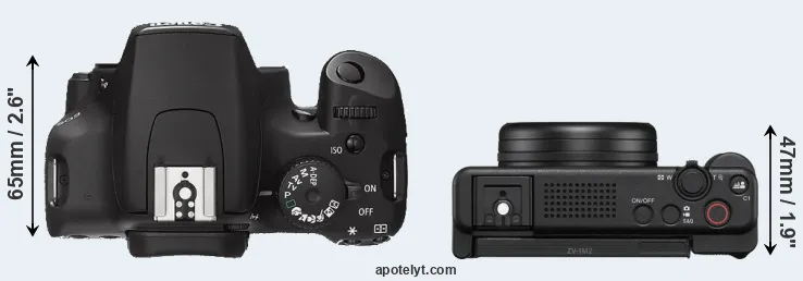 Compare XS versus ZV-1 II top