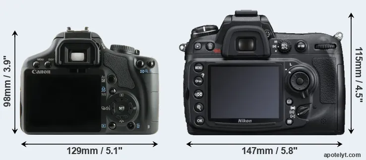 Comparison XSi or D300S rear
