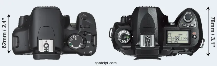 Compare XSi versus D70s top