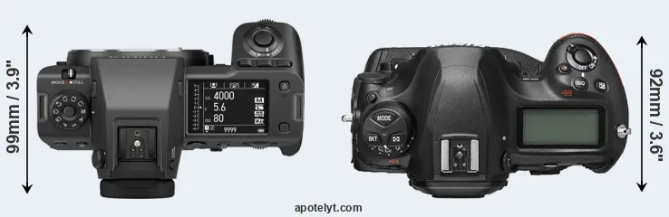 Compare GFX 100 II versus D6 top